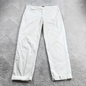 Gap Chino Pants Women's 2 White Stretch Minimalist Preppy Clean Girl Nautical